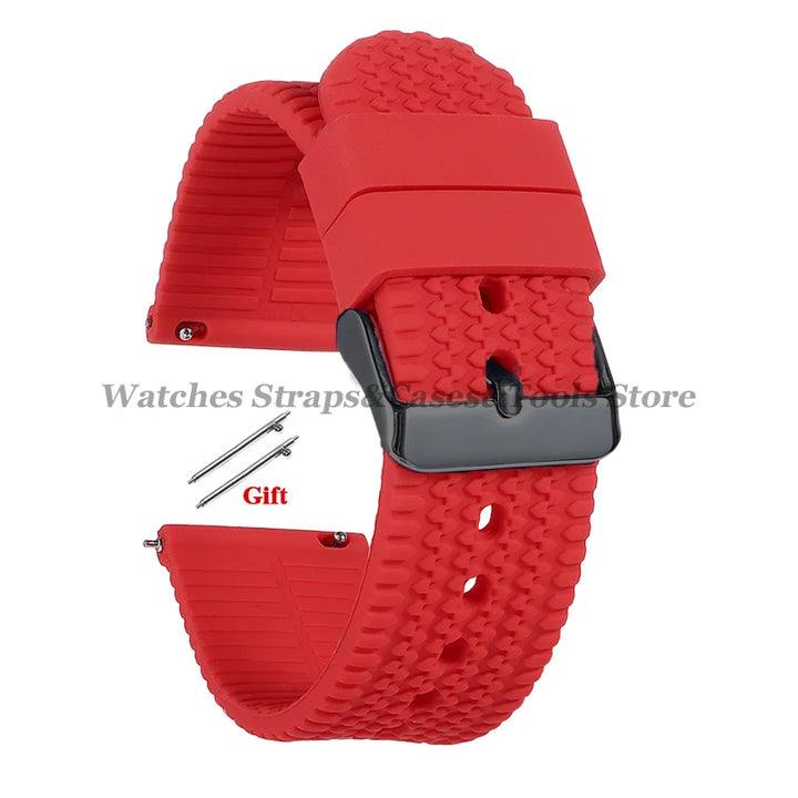 Soft Silicone Rubber Watch Band 18–24mm for Omega & Huawei (Quick