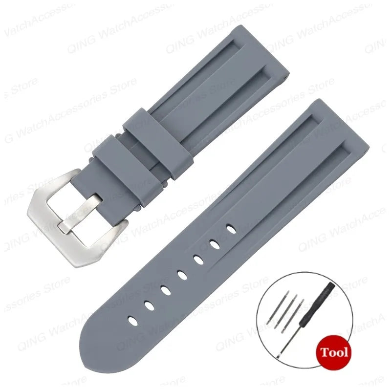 Panerai Silicone Watch Strap – 20–26mm, Waterproof Rubber Band