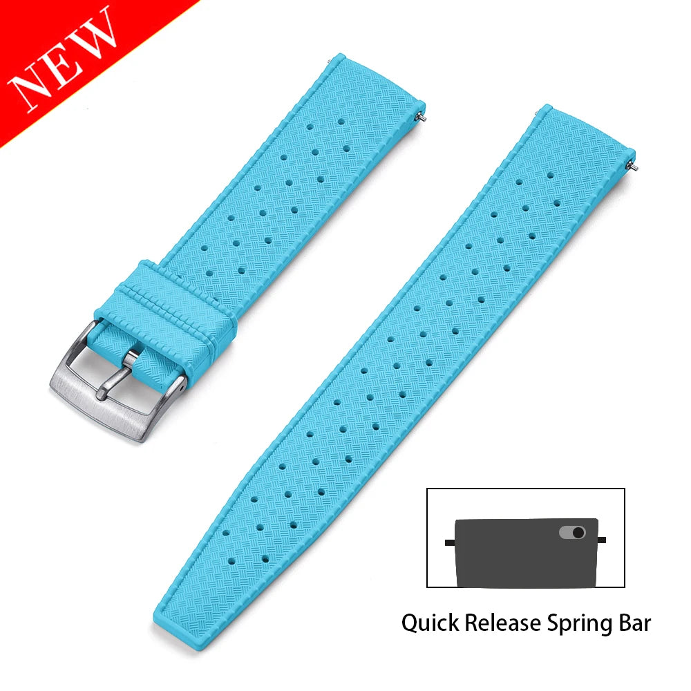 Premium Grade Fluororubber Tropical Watch Strap 18mm 20mm 22mm 24mm For S-eiko SRP777J1 FKM Watch Bands For Men's Diving Watches