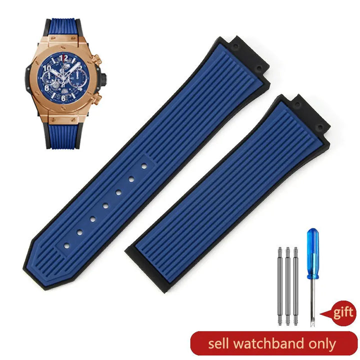 Soft Silicone Watch Band 27×17mm for Hublot Big Bang (Waterproof, Steel