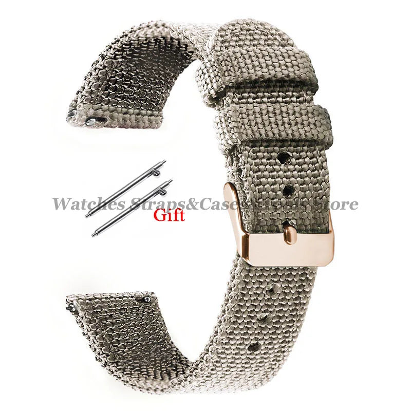 18mm 20mm 22mm 24mm Nylon Canvas Watchband Woven Soft Universal Bracelet for Seiko for Huawei Watch Men Women Quick Release Band