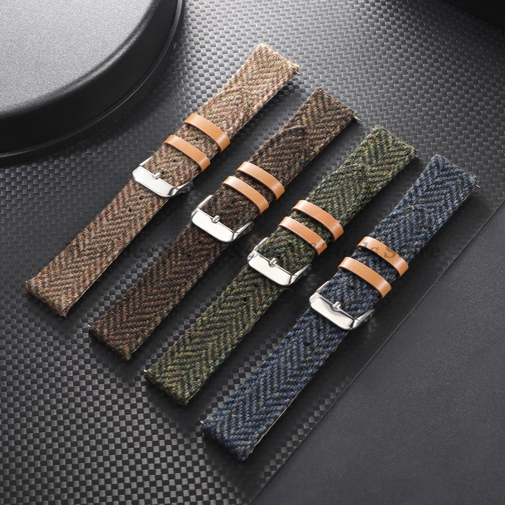 Vintage Leather Nylon Strap (18–22mm) – Quick Release Replacement