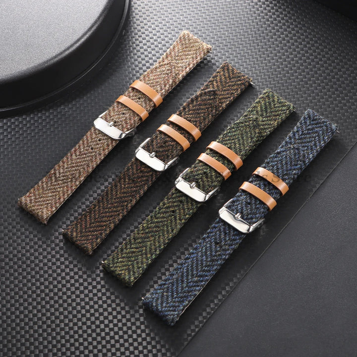 Vintage Leather Nylon Strap (18–22mm) – Quick Release Replacement