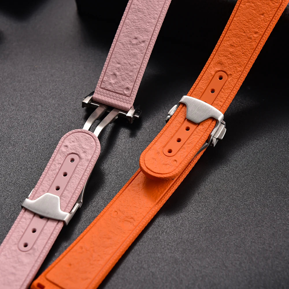 NATOBELT FKM Rubber Black Blue Watch Strap 20mm 22mm Folding Pin Buckle Quick Release Watchband For Omega/Rolex/MoonSwatch/Seiko