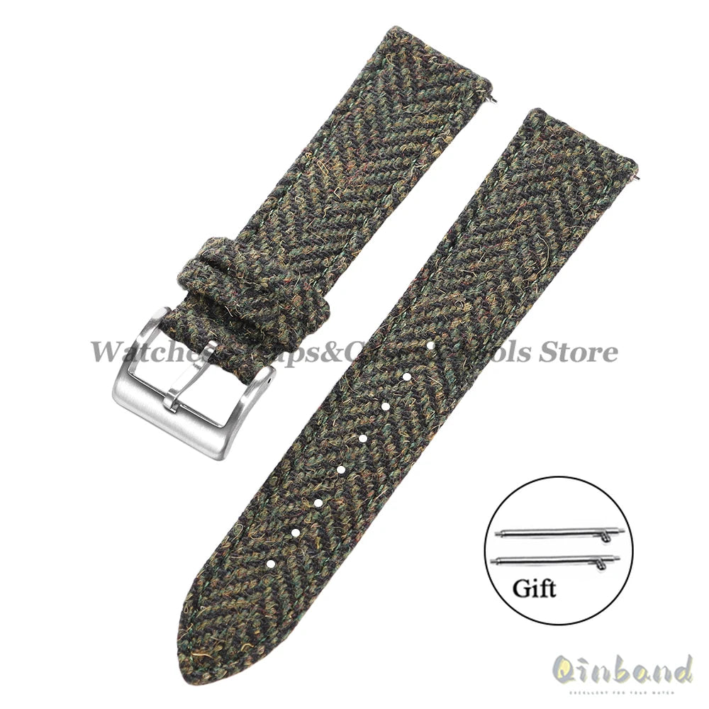 Tweed Sailcloth Watch Band Strap 18mm 20mm 22mm for Omega for Seiko Quick Release Weave Bracelet for Men Women Watch Accessories