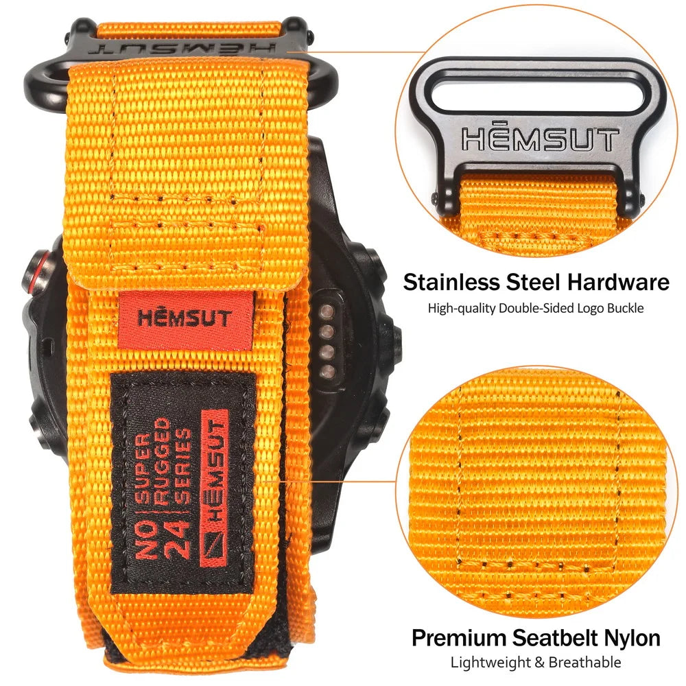 HEMSUT Nylon Quickfit Watch Band 20-26mm for Garmin Fenix, EPIX, MK3,