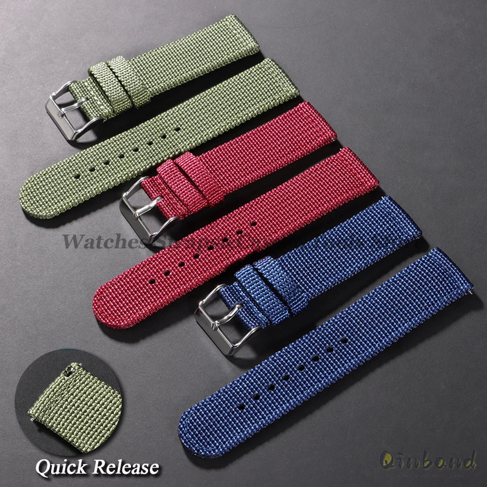 18mm 20mm 22mm 24mm Nylon Canvas Watchband Strap Woven Soft Belt for Omega Bracelet for Men Women Sport Quick Release Wrist Band
