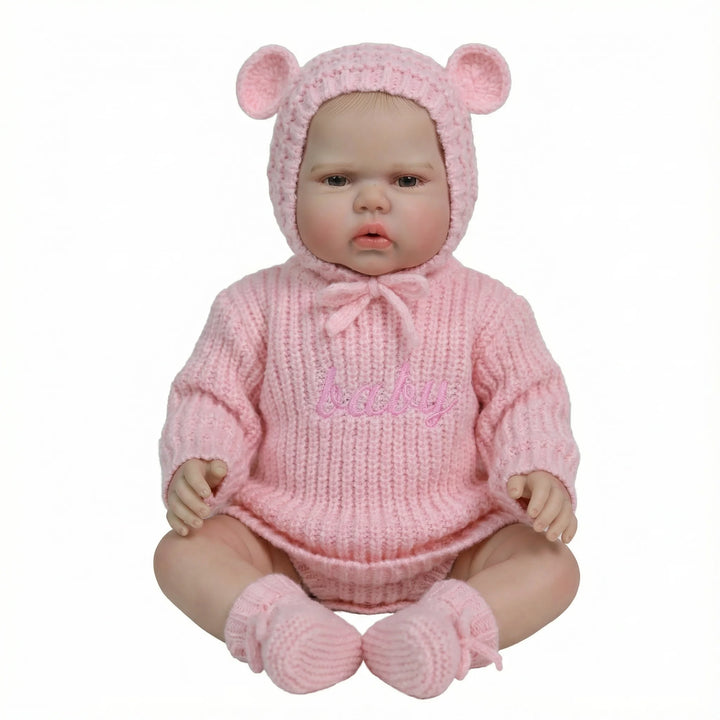 NPK 19inch Small Awake Pickle Reborn Baby Doll with 3D Skin And Multiple Layers Painting - Lifelike Newborn Soft Cloth Body Doll