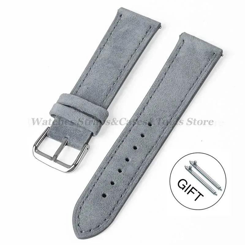 Suede Leather Watch Strap – 18–24mm for Seiko & Huawei GT Series