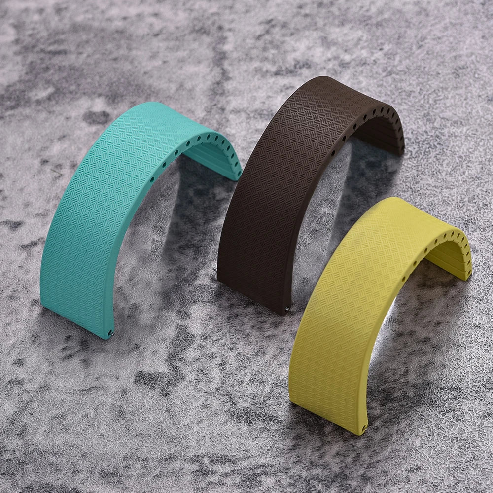 JUELONG CTS Fluororubber Watch Strap 18mm 19mm 20mm 22mm New Quick Release Butterfly Buckle Watch Band FKM Strap For Cut To Size