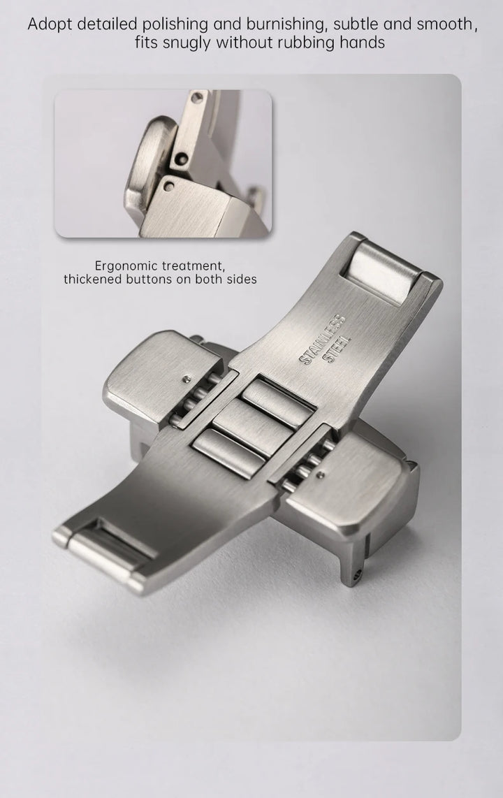 Maikes Stainless Steel Butterfly Watch Buckle 18-20mm