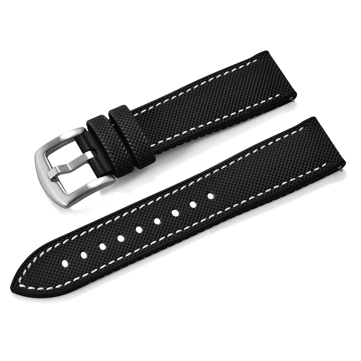 For Longine Seiko Water Ghost Hamilton Series Nylon FKM Rubber Bottom Watch Strap 18-20-22-24mm Strap Soft Waterproof Wrist Band