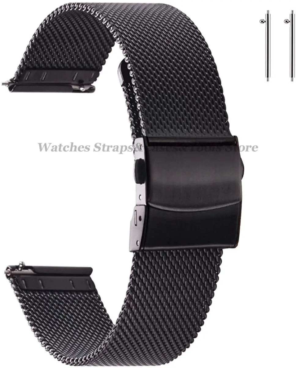 Stainless Steel Milanese Mesh Watch Strap – 12–24mm