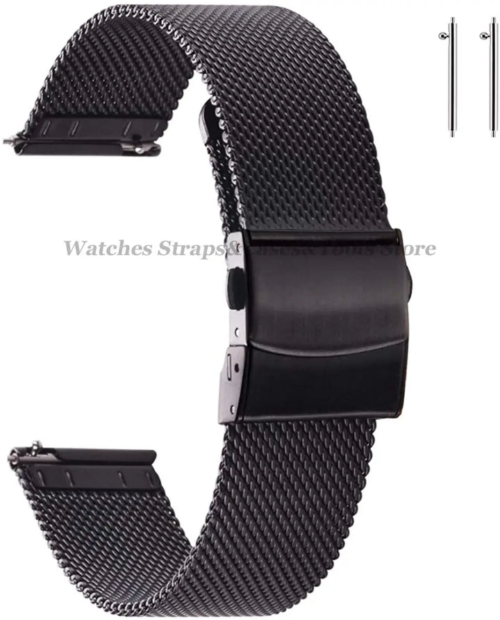 Stainless Steel Milanese Mesh Watch Strap – 12–24mm