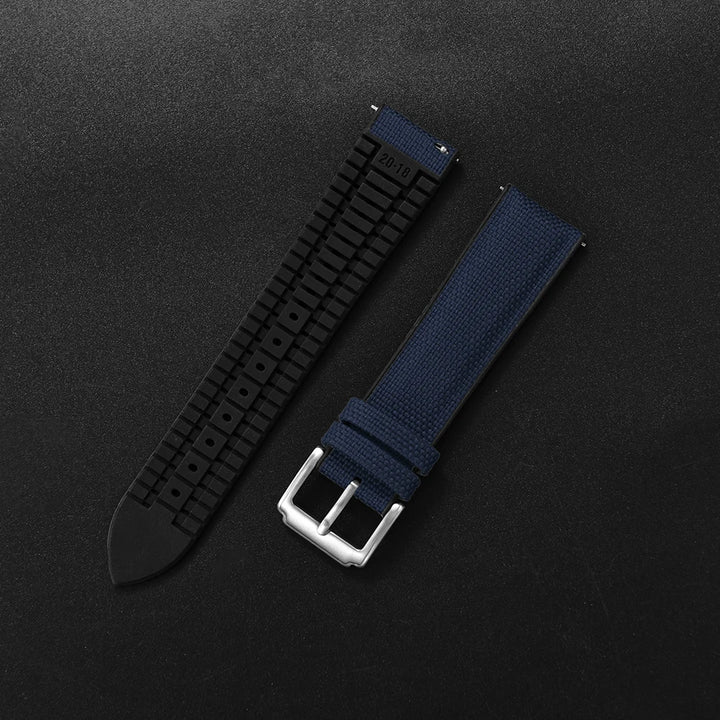High Quality Rubber Sailcloth Strap 18mm 19mm 20mm 21mm 22mm Canvas Nylon Quick Release WatchBand Perfect Fit Flat End Universal