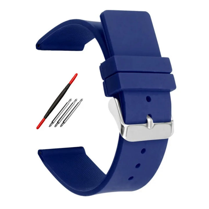 Silicone Watch Strap – 12–24mm, Soft Rubber for Seiko & Huawei GT Series