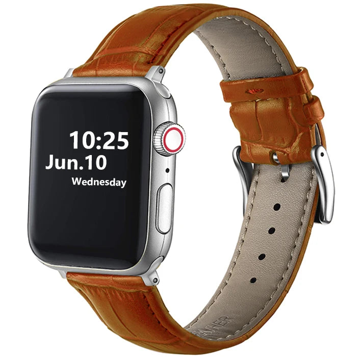 Leather Apple Watch Band (38/42mm, Series 3–6/SE Compatible)