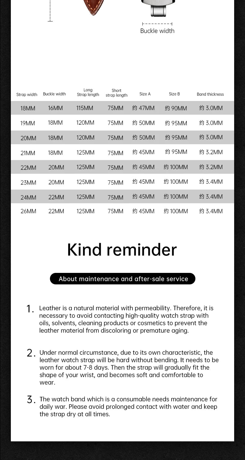 MAIKES Luxury Leather Watch Strap Quick Release Accessories For Rolex Omega IWC Watchbands Green 19mm 20mm 21mm 22mm Watch Band