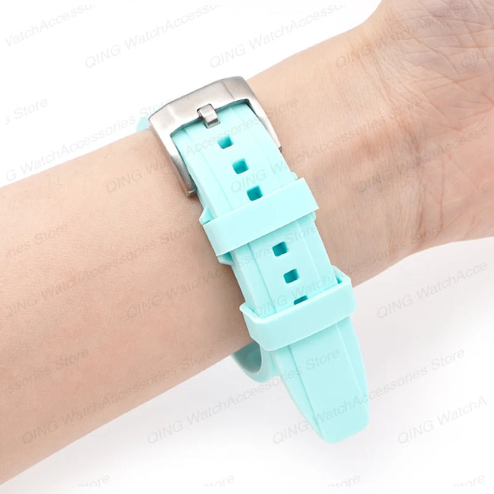 20mm 22mm Silicone Strap for Swatch Universal Curved End Arc Rubber Watch Band for Rolex Sport Waterproof Bracelet for Citizen