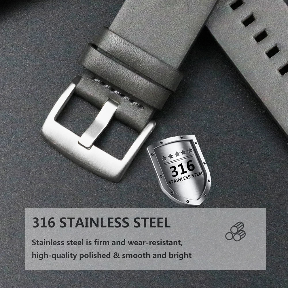 New Genuine Leather Quick Release Watch Band 18–24mm (Vintage Handmade)