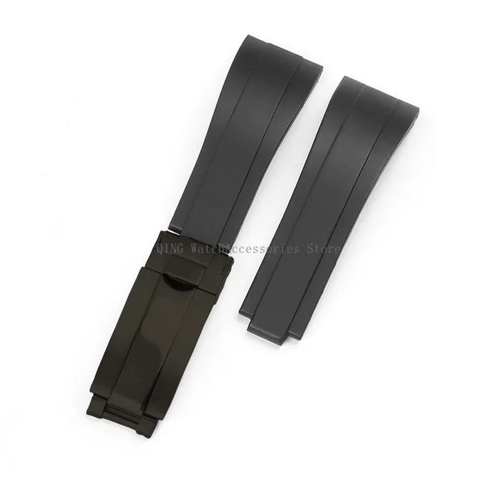 Rubber Silicone Watch Strap for Rolex Oysterflex – 20mm, Folding Buckle