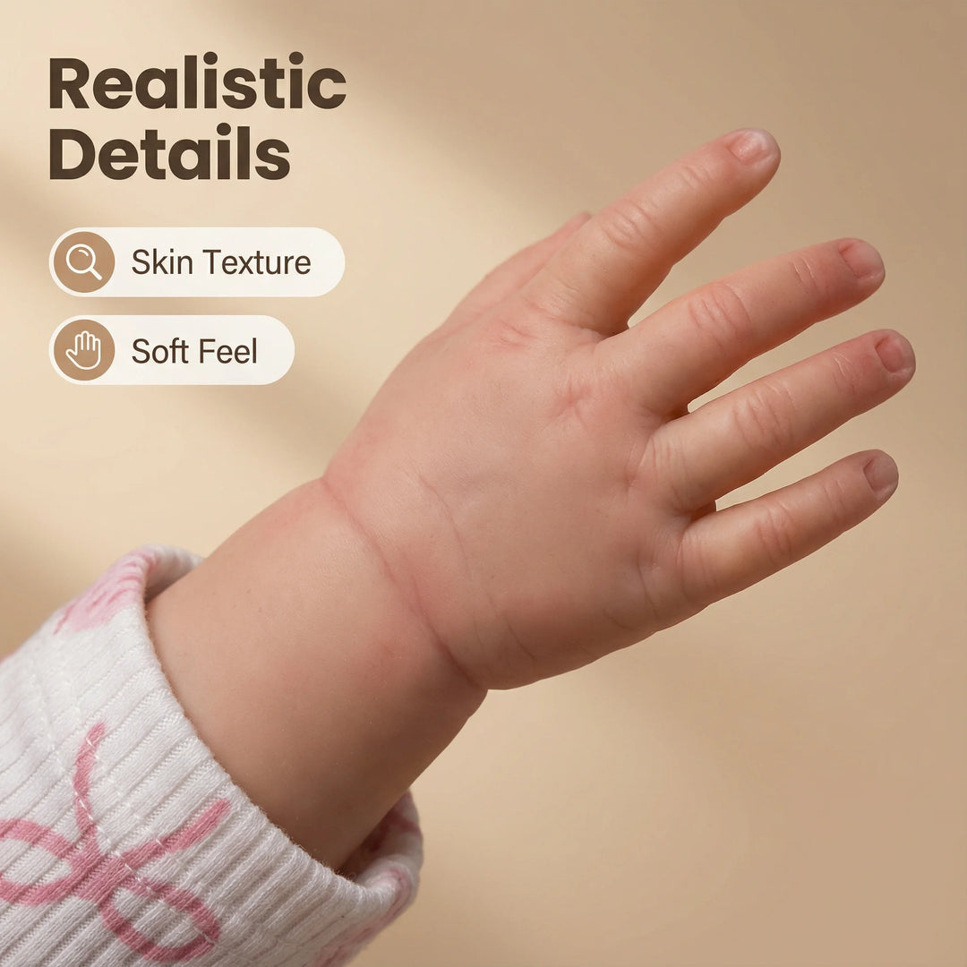 NPK 19inch Primrose Awake Reborn Baby Doll with Painted Hair Lifelike Soft Touch Art Doll Collectible