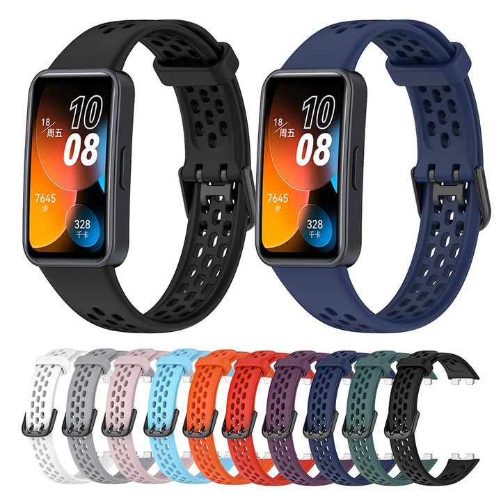 Breathable Silicone Watch Strap for Huawei Band 8/9/10