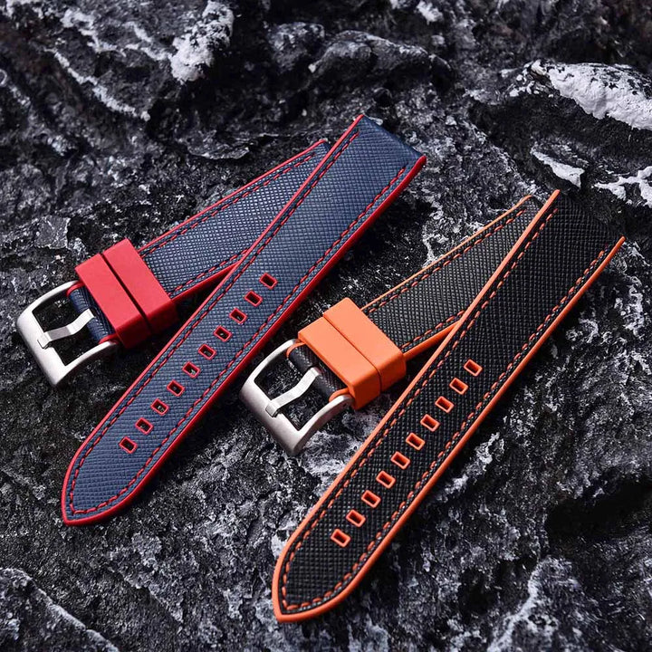 FKM Rubber Strap 20mm22mm Leather Qucik Release Watch Band Universal Women Men Watch Accessories for Omega Seiko Sports Bracelet
