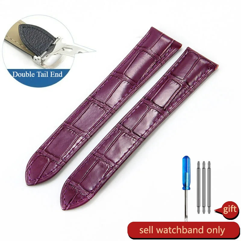 Genuine Leather Cartier Tank Solo Watch Strap 17–25mm (Brown & Black,