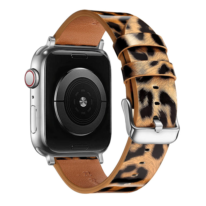 Leopard Leather Apple Watch Band for Women 38–49mm
