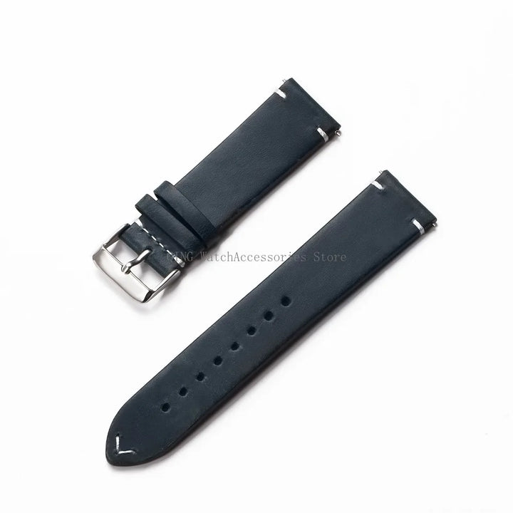 Title: Vintage Oil Wax Leather Watch Band 18–22mm (Quick Release, Unisex)