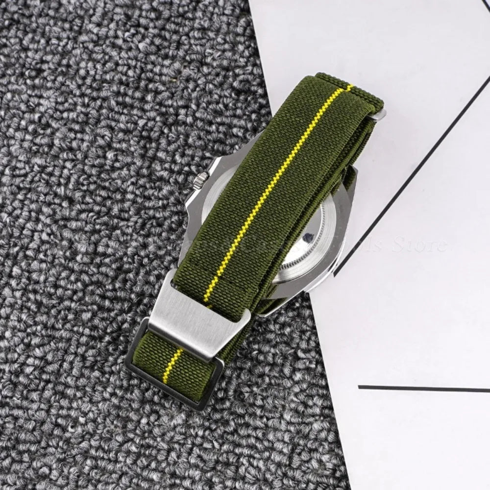 18mm 20mm 22mm Parachute Elastic Nylon Watch Strap for Omega Men Outdoors Sport Army Military Wrist Strap Bracelet Accessories