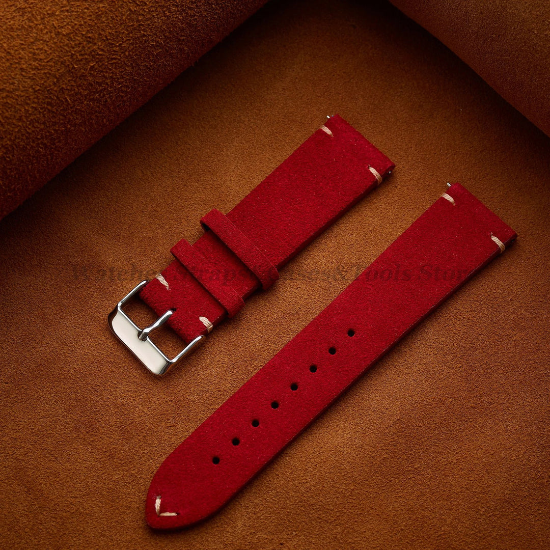 Soft Suede & Calfskin Quick Release Watch Strap for Huawei GT3/GT4 – 14-22mm