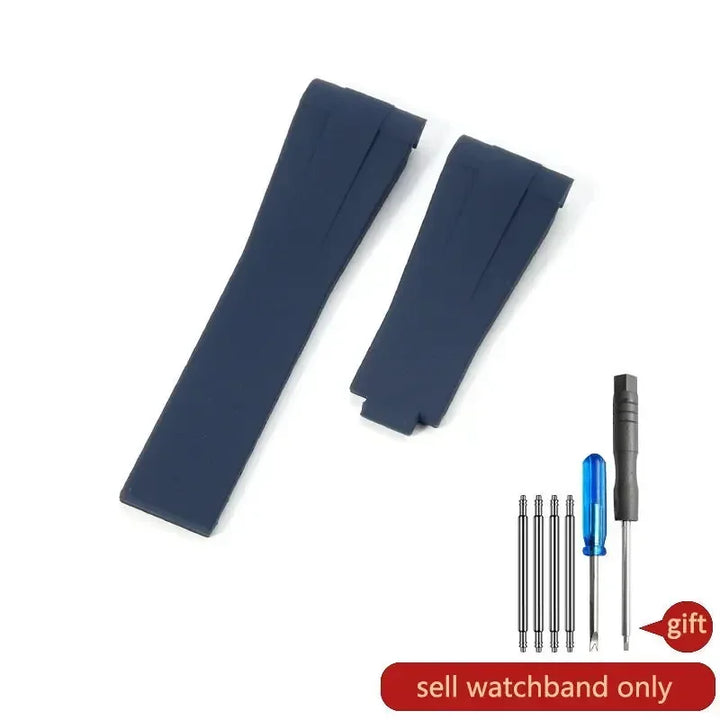 Silicone Rubber Watch Band 20mm for Rolex Daytona, Submariner, Yacht-