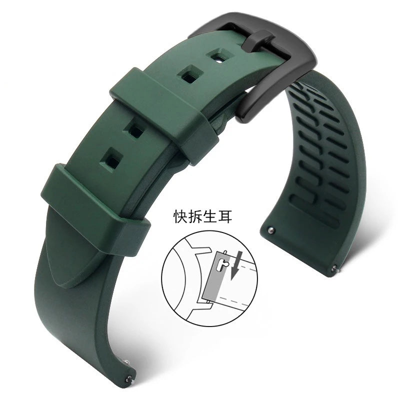 Silicone Watchband for Rolex Water Ghost 18mm 19mm 20mm 21mm 22mm 24mm Watrproof Strap Watch Accessories Rubber Bracelet
