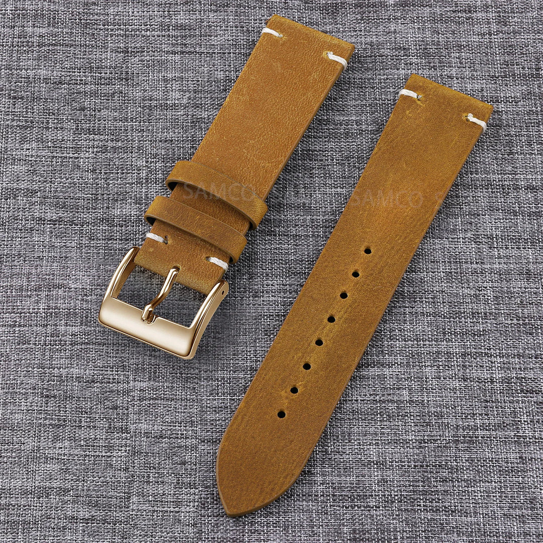 Vintage Top-Grain Leather Watch Strap (18–24mm)