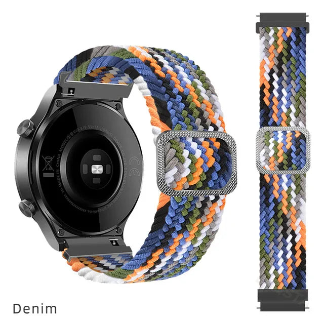 20/22mm Braided Nylon Strap for Realme Watch 2/3 & Amazfit Bip/GTS/GTR