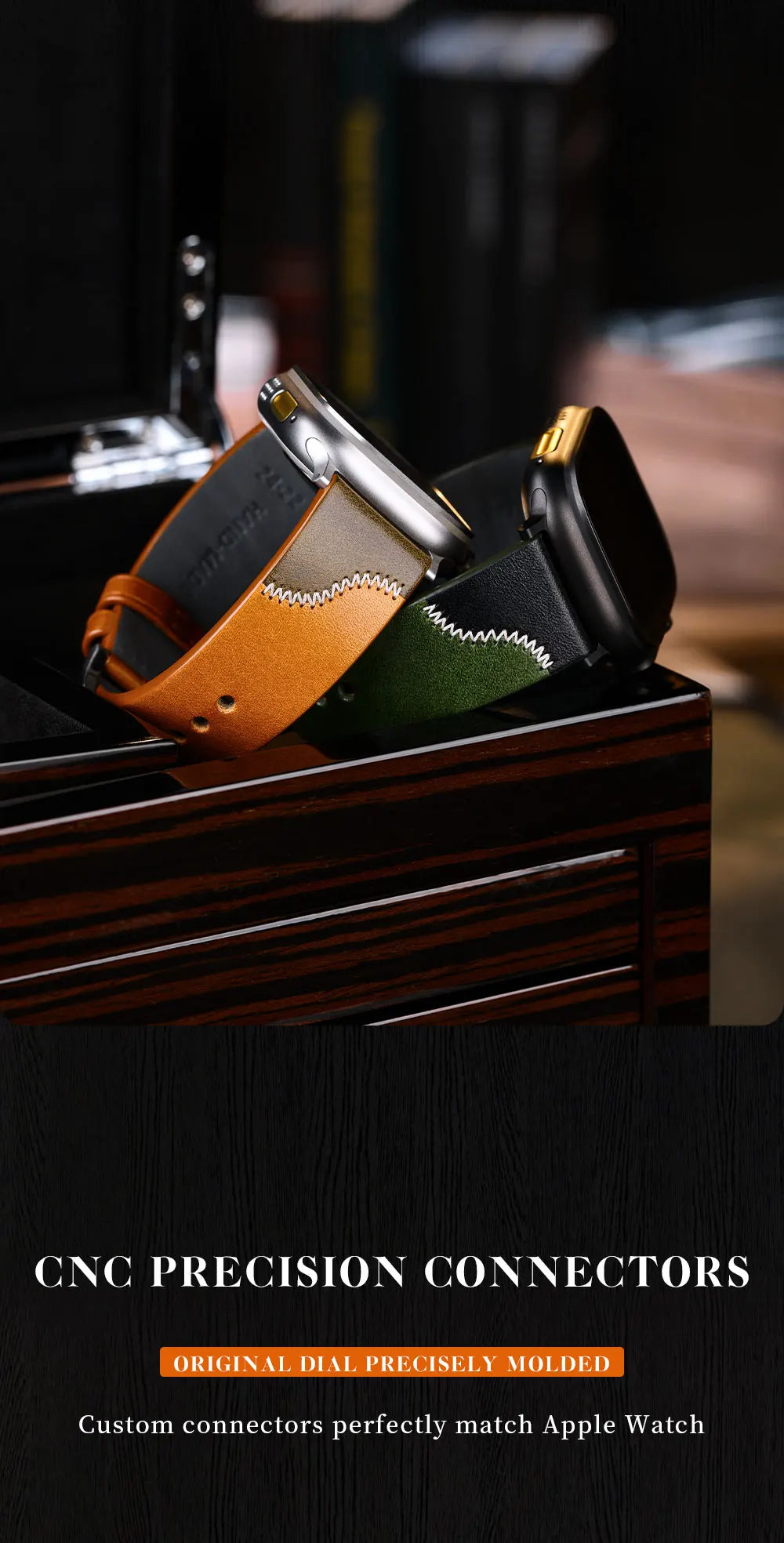 Luxury Bicolor Leather Strap For Apple Watch, Ultra3 49mm, Series11, 10, 46mm, 42mm, 45mm, 44mm, 41mm, 40mm, Handmade Watch Band