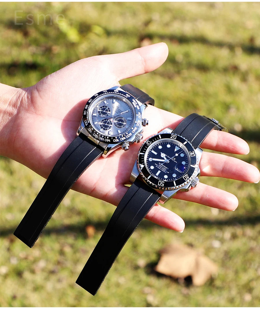 Flat Interface Silicone Watch Strap 20mm for Rolex Daytona & GMT 2