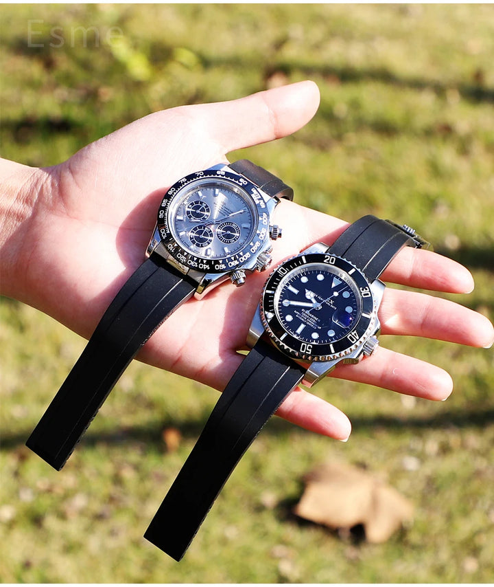 Flat Interface Silicone Watch Strap 20mm for Rolex Daytona & GMT 2