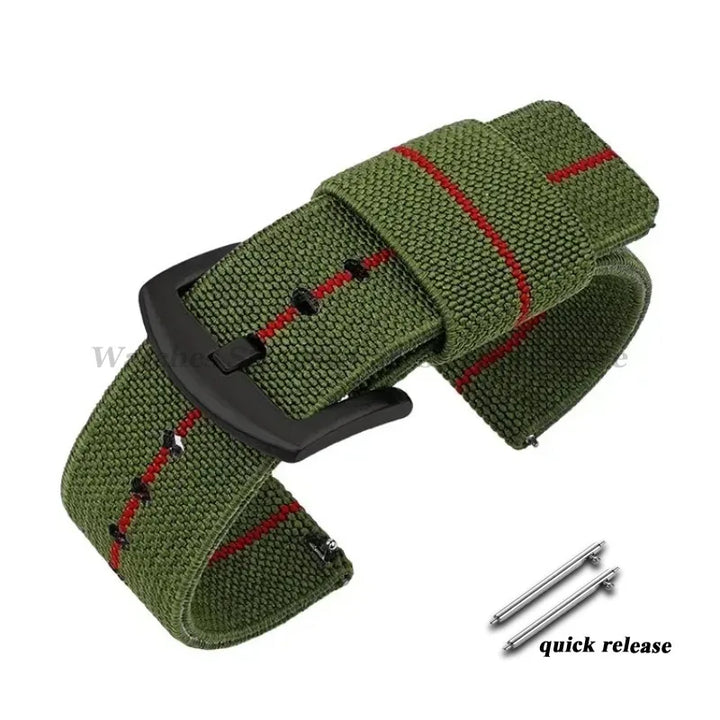 Nylon Watch Band 18mm 20mm 22mm 24mm Woven Elastic Strap for Seiko for Omega Quick Release Wristband Military Men's Sport Bands