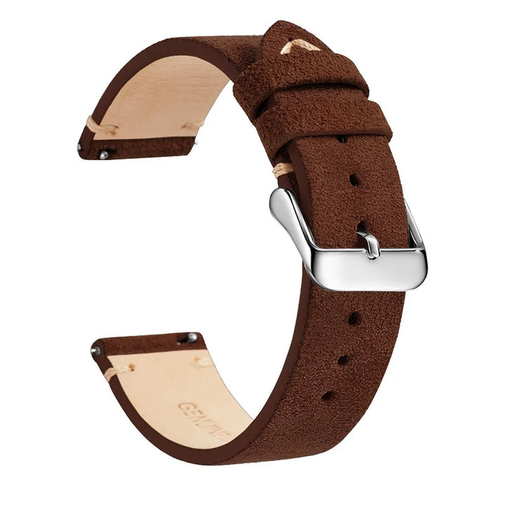 Genuine Leather Quick-Release Watch Strap 14–22mm