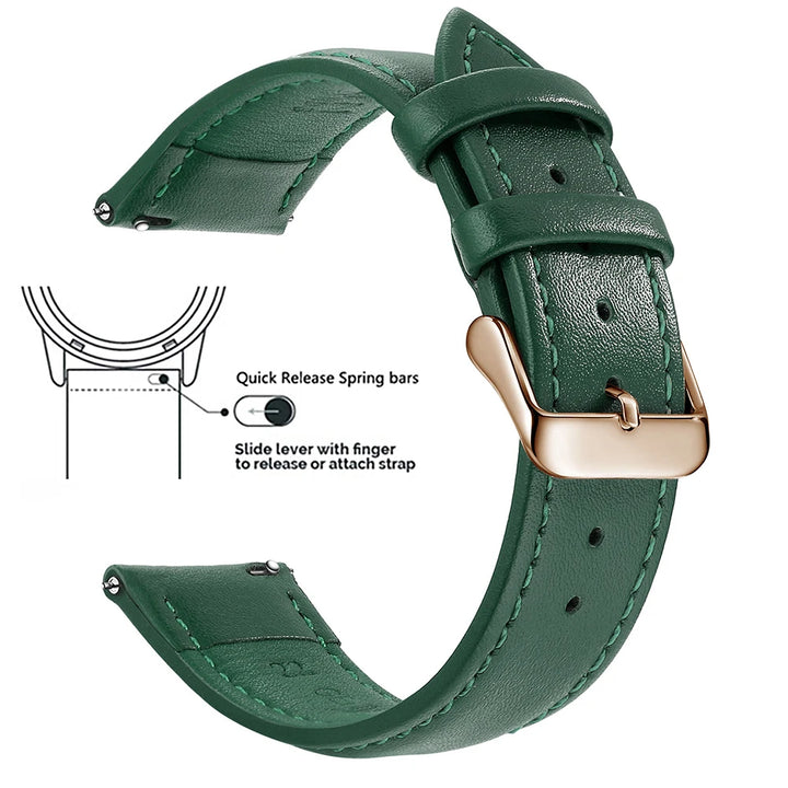 Samco Genuine Leather Watch Band 18–22mm (Quick Release)