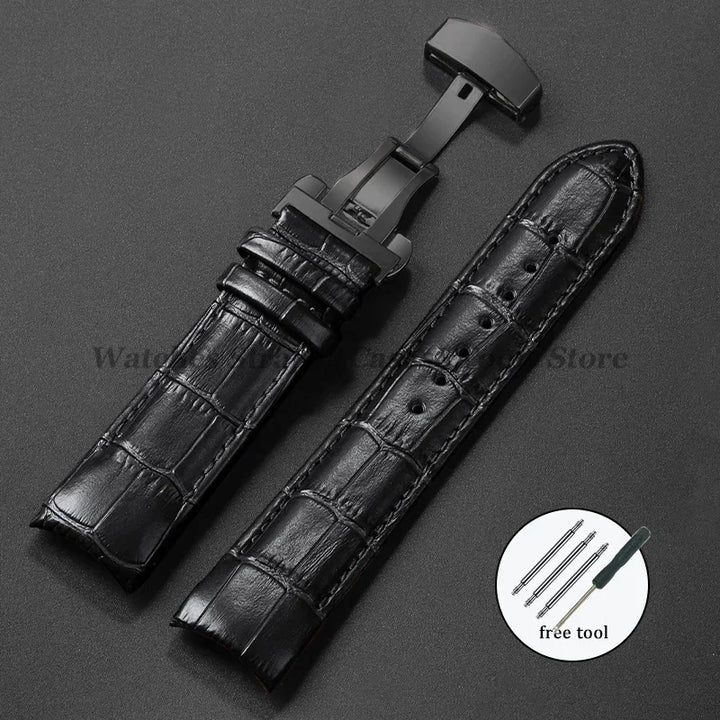 Calfskin Strap For Tissot T035 627/407/617 Genuine Leather Watch Band 22mm 23mm 24mm Butterfly Buckle Men Curved End Replacement