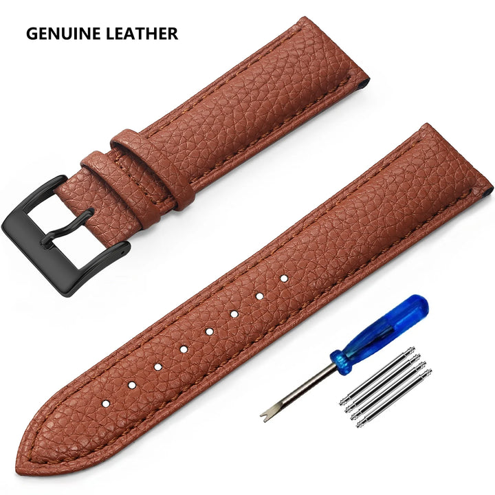 SAMCO Genuine Leather Watch Band 12–24mm (With Tool)