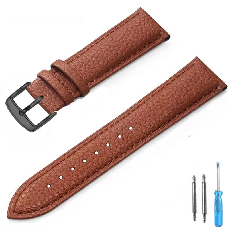 Genuine Leather Watch Band 12mm 14mm 16mm 18mm 20mm Watch Strap for Man Women High-quality Wrist Watchband + Tool