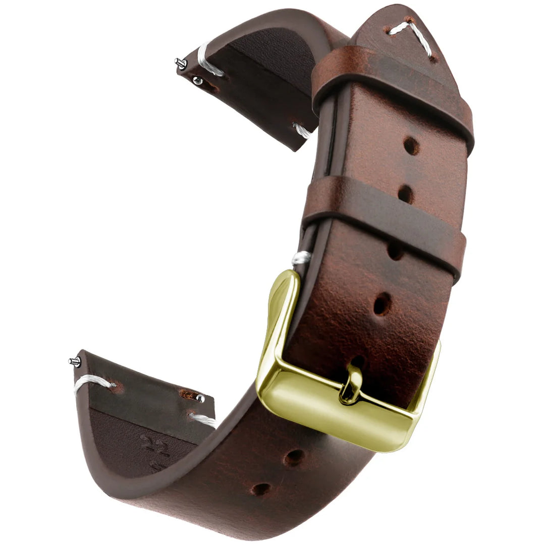 Wax Genuine Leather Watch Band 18–24mm