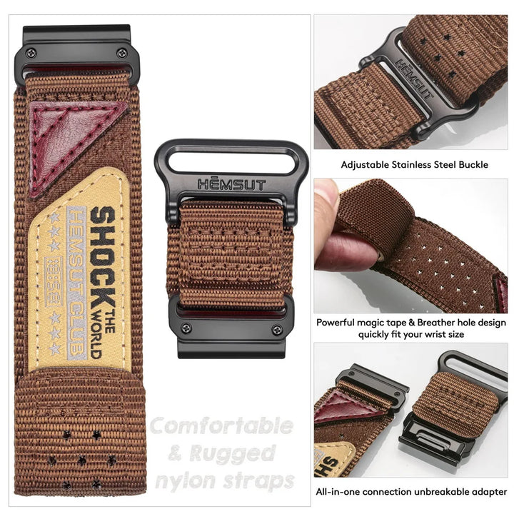 Quickfit Nylon Sports Watch Strap – 20–26mm for Garmin Fenix & Epix