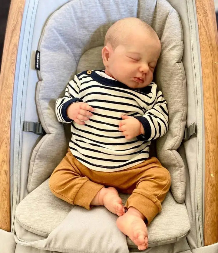 49 cm Loulou Newborn Reborn Baby Doll – Asleep, Lifelike 3D Skin & Visible Veins