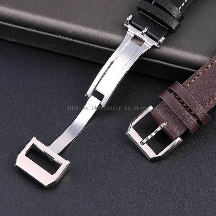 Genuine Cowhide Leather Strap for IWC Pilot – 20/21/22mm, Folding Buckle